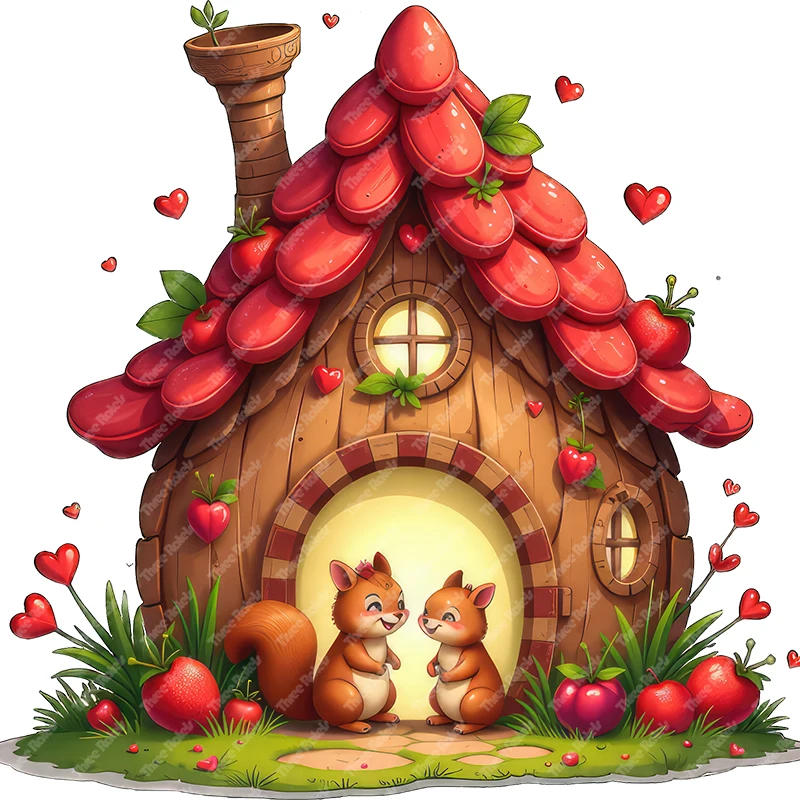 Three Ratels QO10 lovely cartoon fruit house fairy tale animal stickers for decorating children's bedrooms