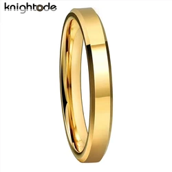 4mm Lady Simple Classic Tungsten Carbide Engagement Rings Wedding Bands Beveled Polished Finished Comfort Fit