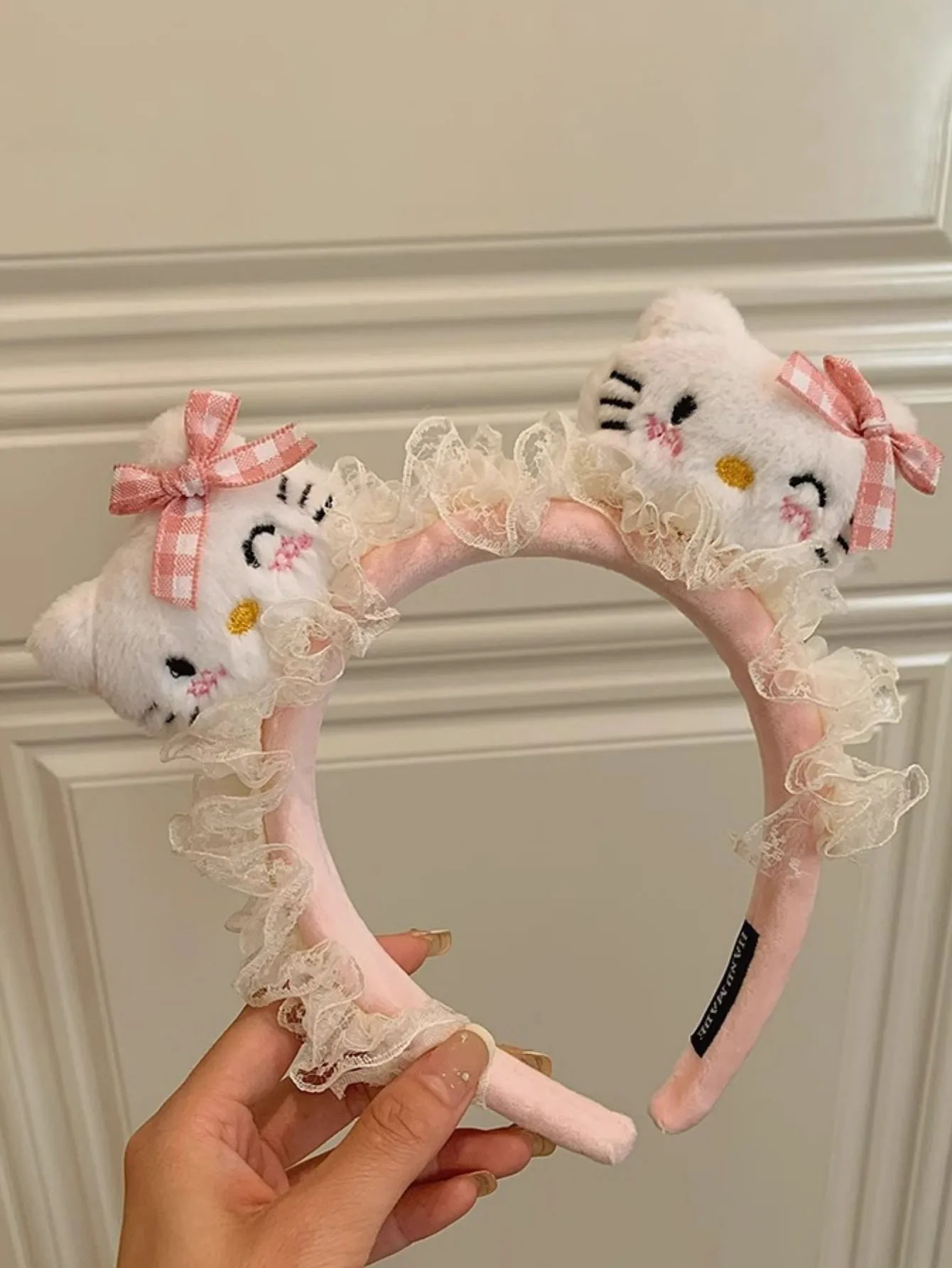 1pc hellokittyes laço guarnição bonito bandana novo outono e inverno dos desenhos animados rosto lavagem e maquiagem liberação bandana cabelo