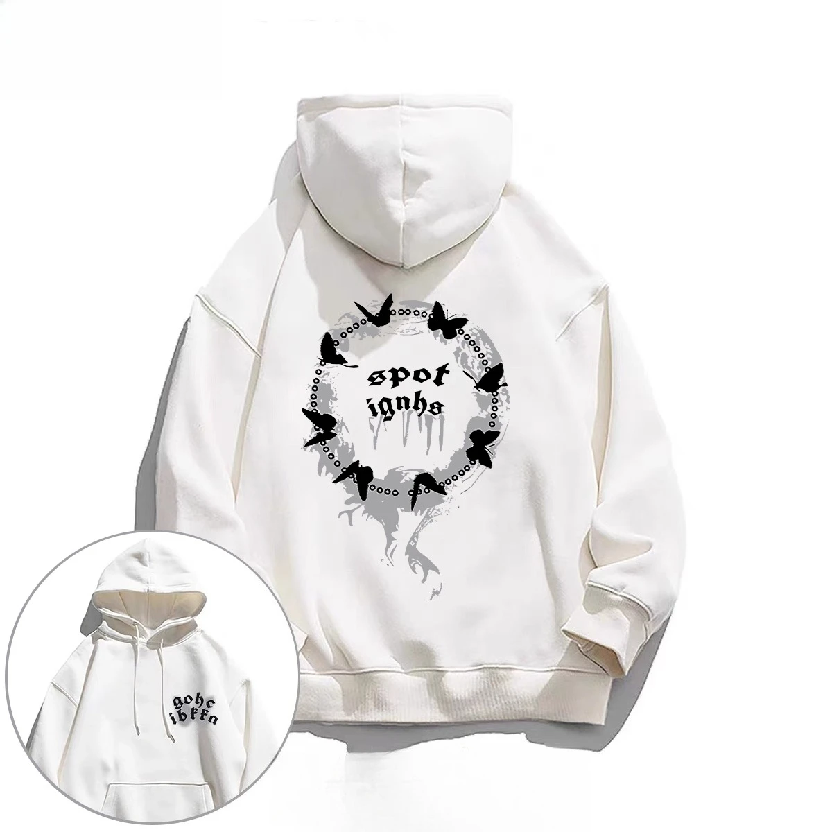 

Американский тренд, толстовка с капюшоном для взрослых и принтом перекрестных крыльев, осень-зима, повседневный спортивный уличный повседневный свободный топ большого размера с заниженной спинкой
