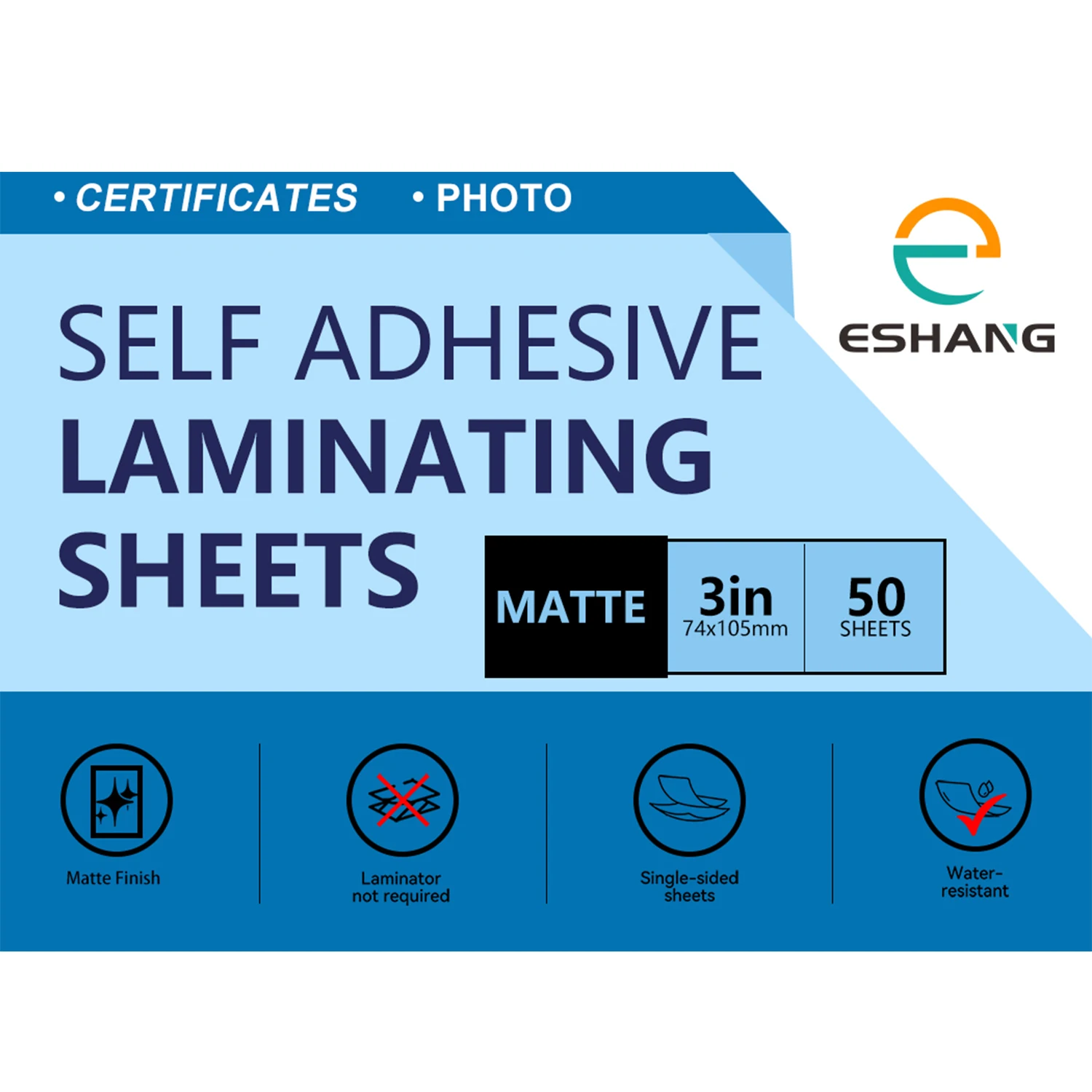 Matte Self-Adhesive Laminating Sheets Transparent Vinyl Clear Overlay Lamination Sticker Paper for Document Protection