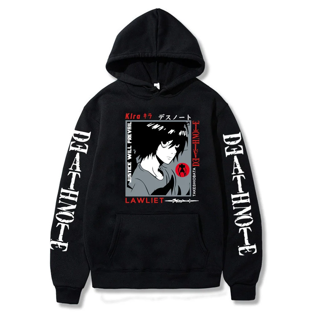2025 Death Note Autunm Bedruckter Herren-Kapuzenpullover Marke Hoody Y2K Kleidung Vintage-Mode Neue lässige Unisex-Langarmpullover