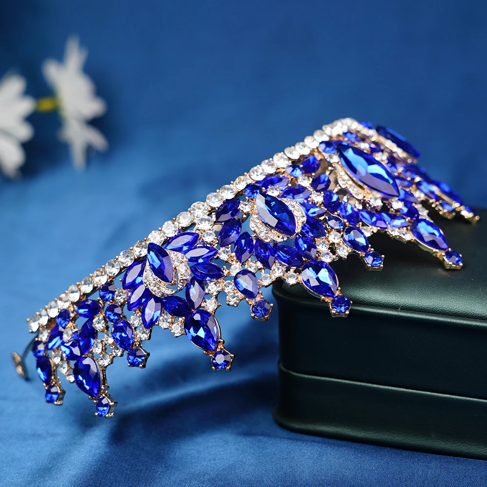 فاخر كريستال الماس تاج تيارا الزفاف مأدبة عقال للرأس على شكل تاج إكسسوارات الشعر مجوهرات اكسسوارات الملكة تيارا