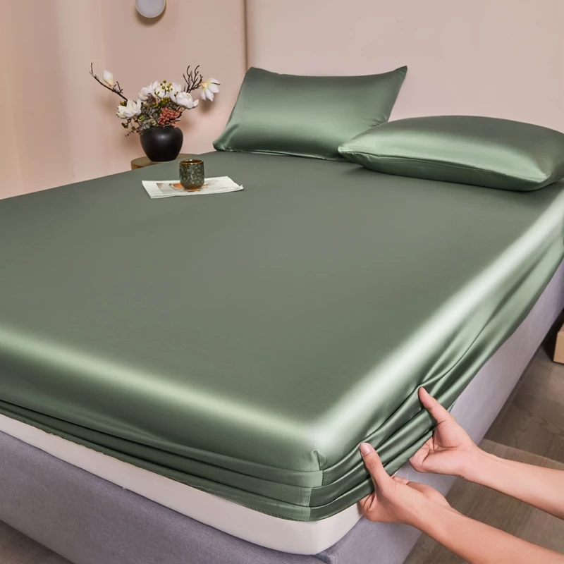 التوت الحرير المجهزة ورقة غطاء السرير الحرير الطبيعي الملكة الملك الحجم غطاء السرير حجم مخصص الفاخرة الراقية ملاءات الفراش الحرير