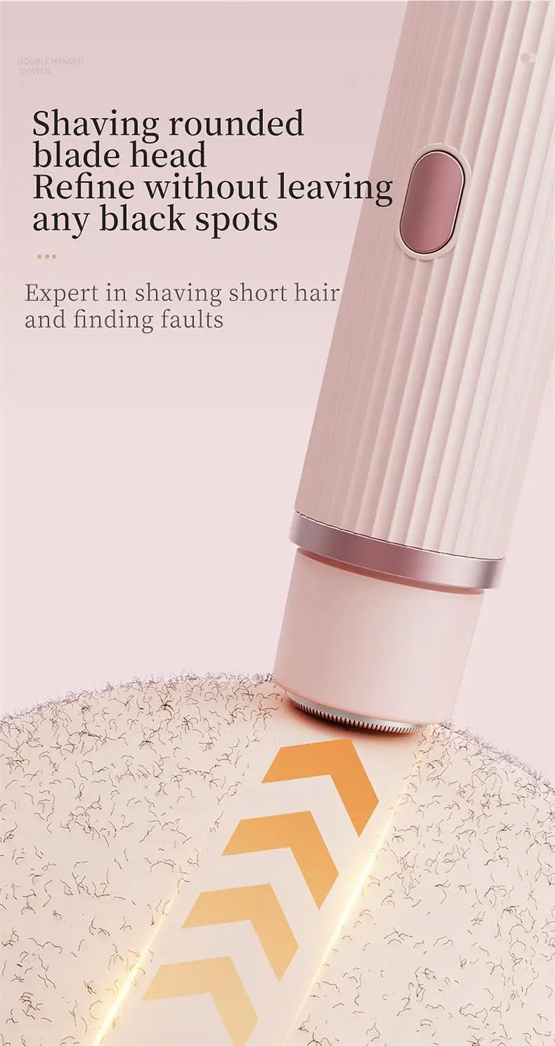 Elektrische Rasierer für Frauen, wasserdichter Bikini-Trimmer, Gesichtsrasierer für Achseln, Beine, Damen-Körpertrimmer, Haarentfernung, Rosa, Lila – Detail 10