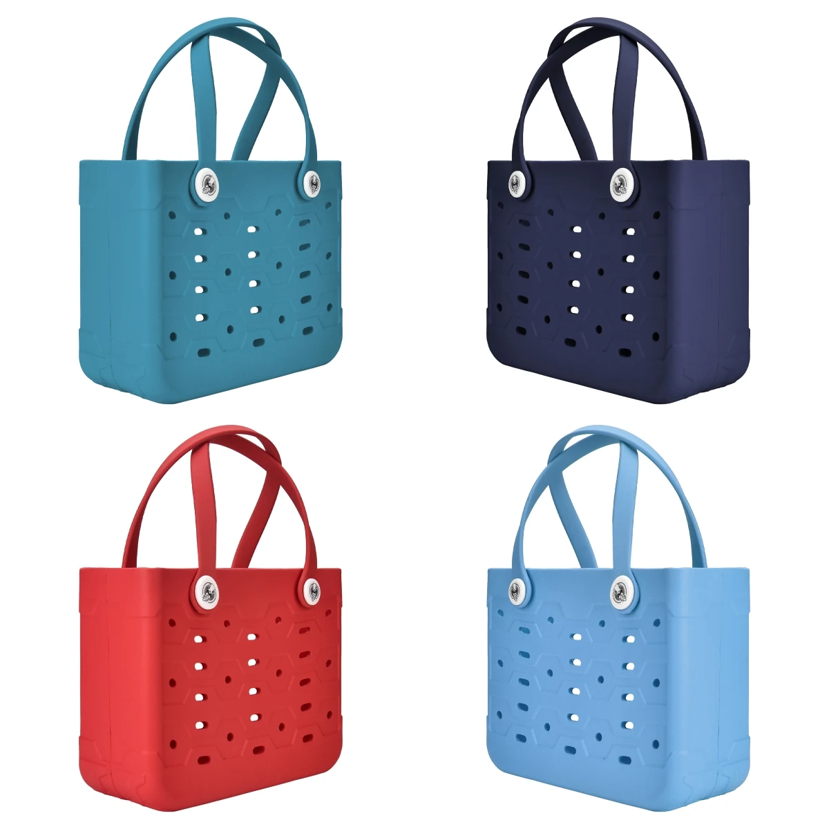 Beach Bag Fashion EVA Waterproof Rubber Picnic Storage Basket Travel Shopping Handbag Women Shoulder Solid Color Tote Bag image 2
