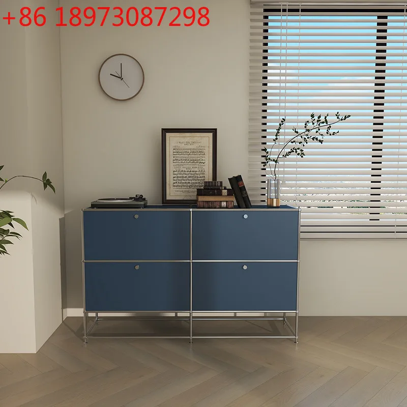 

Second-hand sideboard combination stainless steel multi-functional simple ins-style decorative storage cabinet