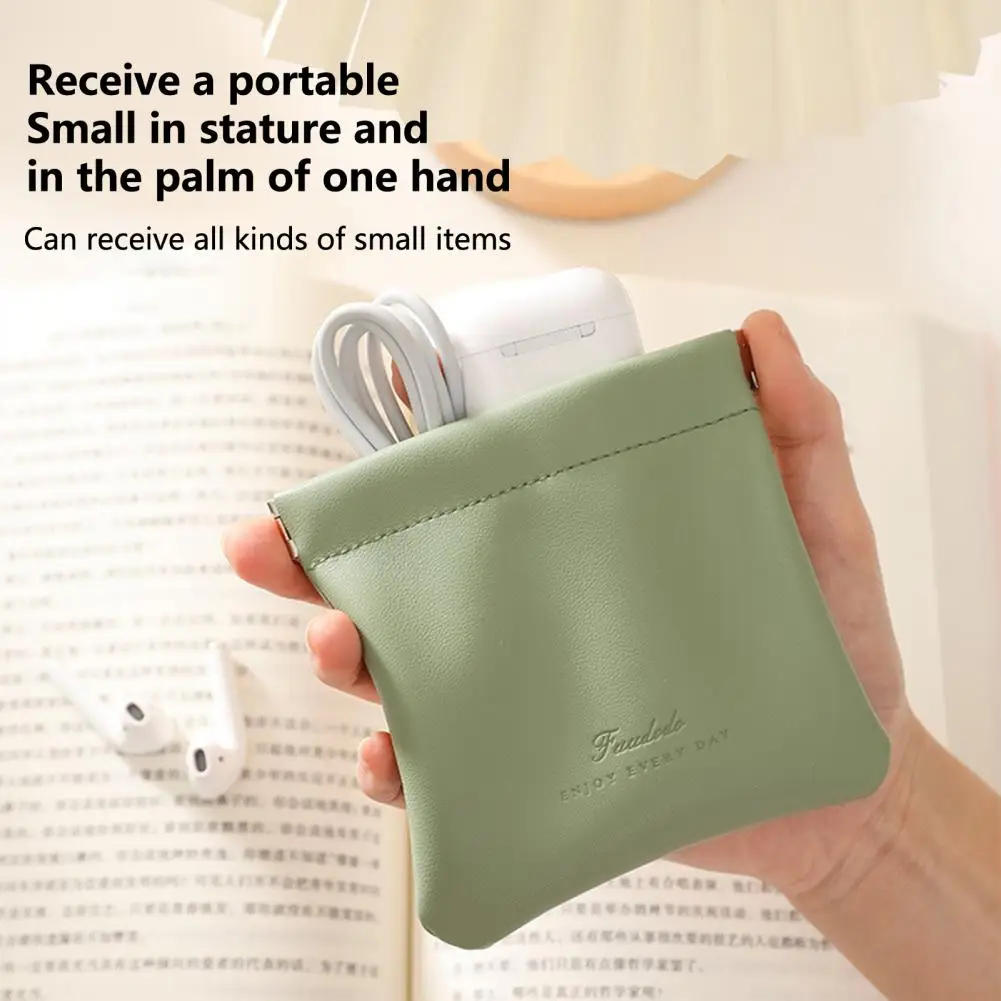 Waterproof Cable Storage Bag Automatic Closing Lipstick Pouch Large Capacity Sealing Coins Keys Organizer Jewelry Earphone Bag