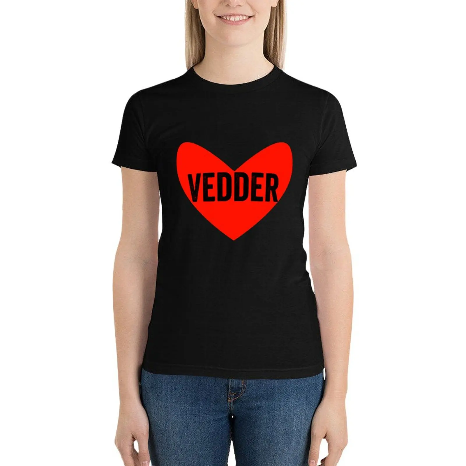 

Heart Vedder T-Shirt lady clothes Blouse plus size tops kawaii clothes Womens graphic t shirts