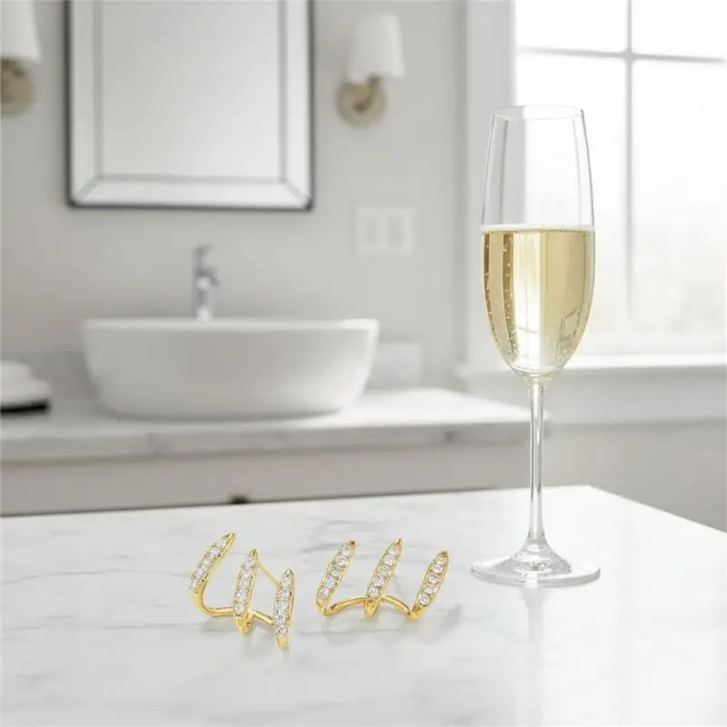Fashionable Metal Circle Drop Earrings for Women Trend Jewelry Set for Daily and Special Occasions