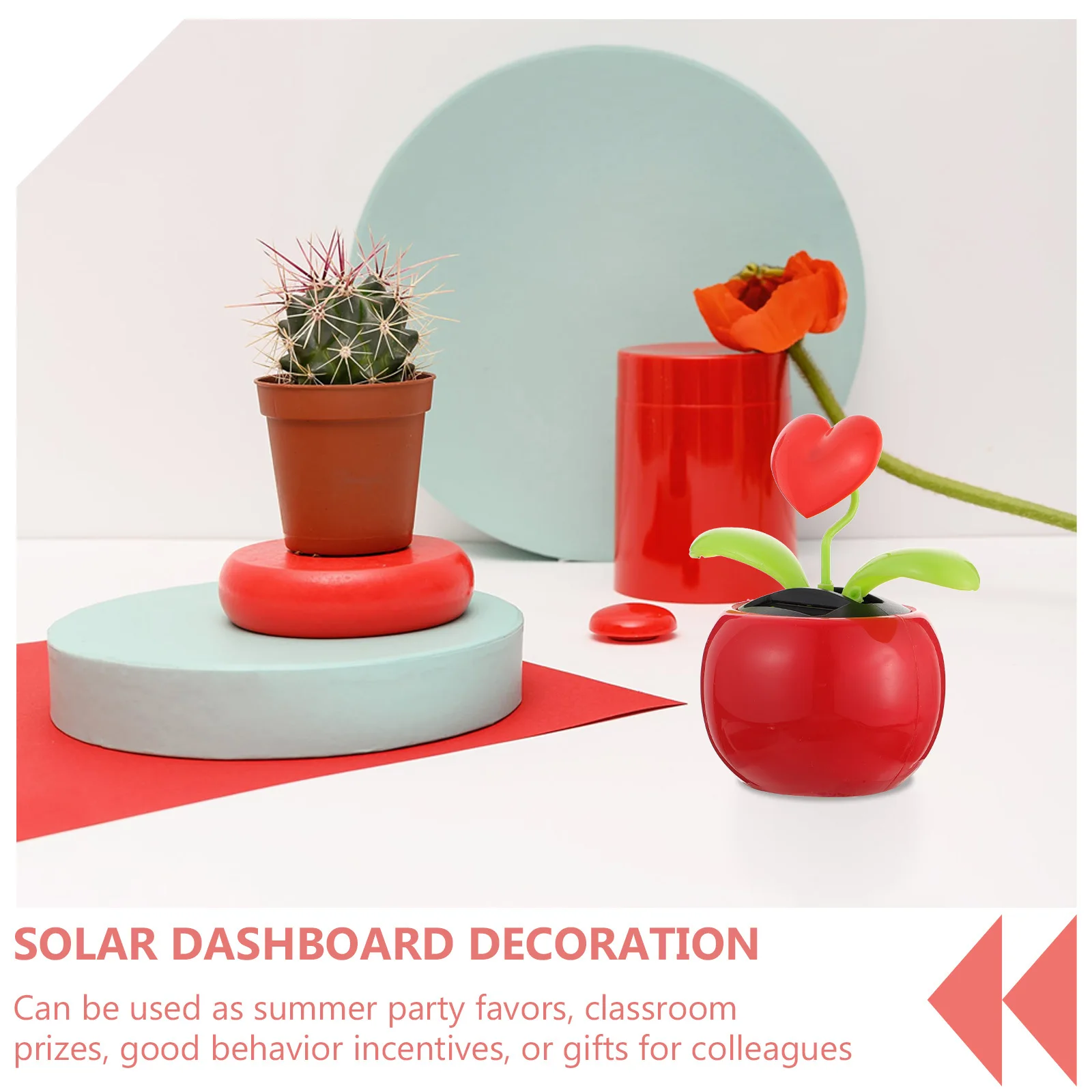 

2 Pcs Automatic Swing Car Ornaments Interior Decoration Dashboard Solar Energy Plastic