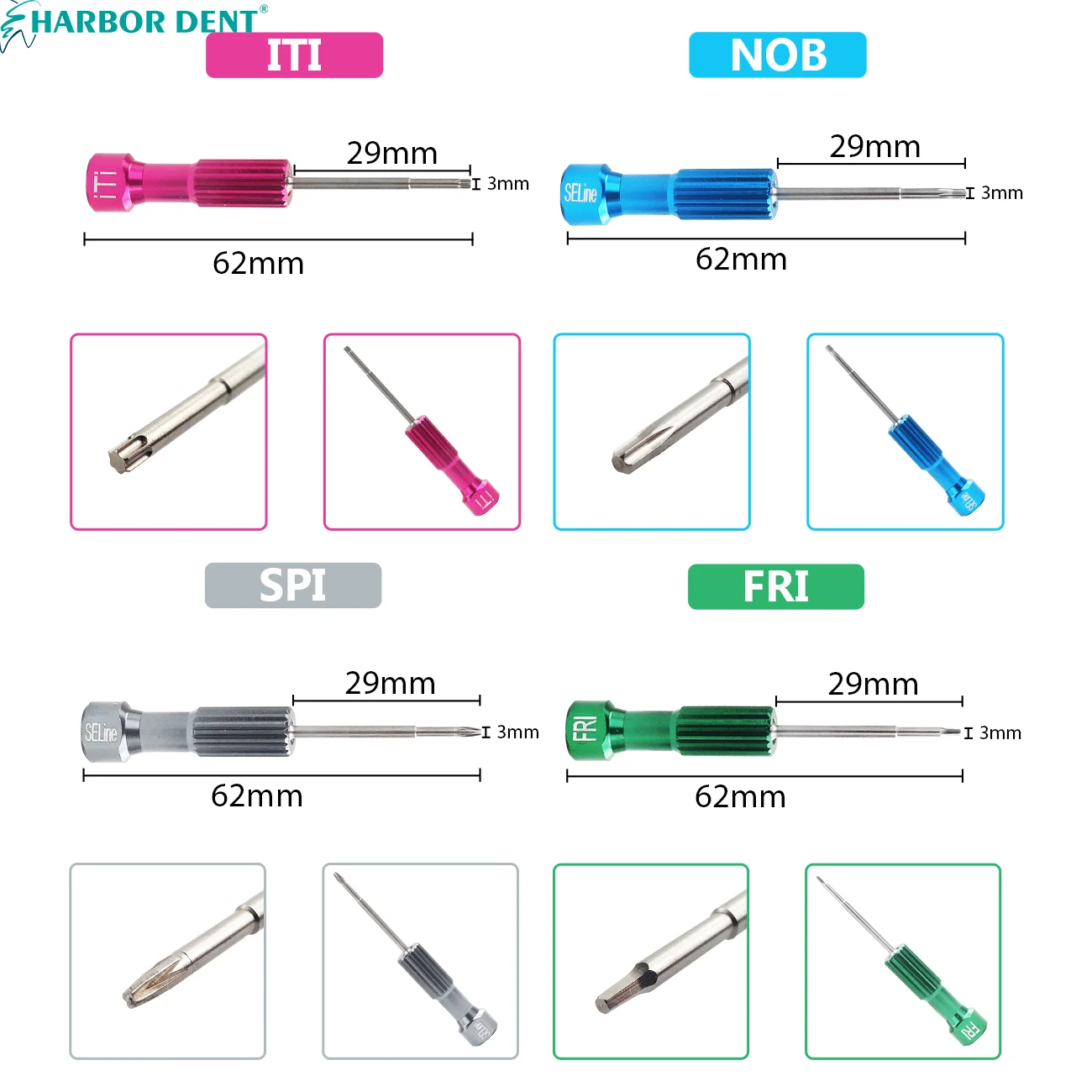 8 szt. Laboratorium dentystyczne śruba implantacyjna ze stali nierdzewnej niebieski lub srebrny cały zestaw mikrośrubokręt Instrument stomatologiczny