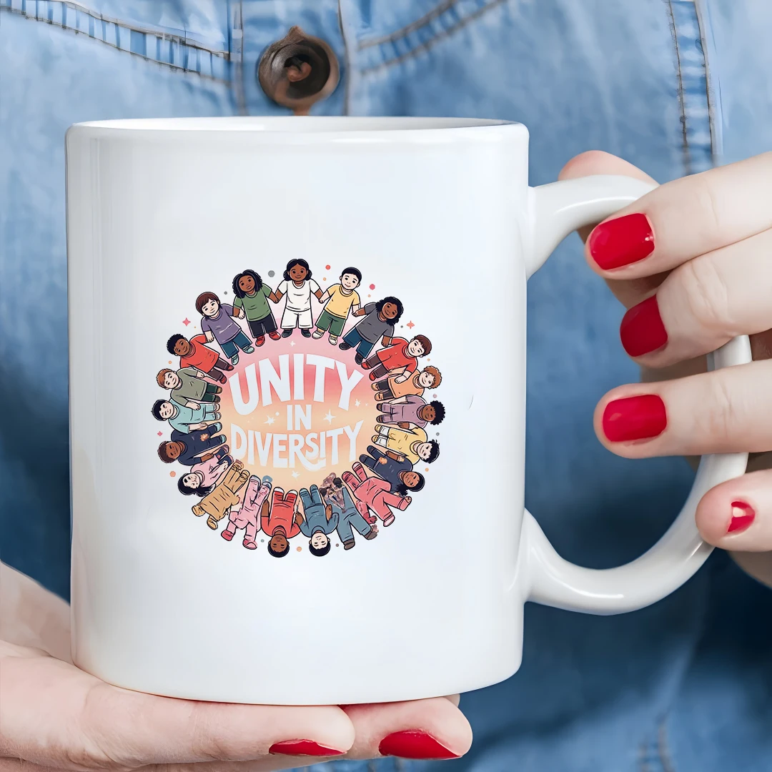 

11oz Cartoon Unity Children Cup + Multi-color Cultural Cup + Christmas Family Office Cup