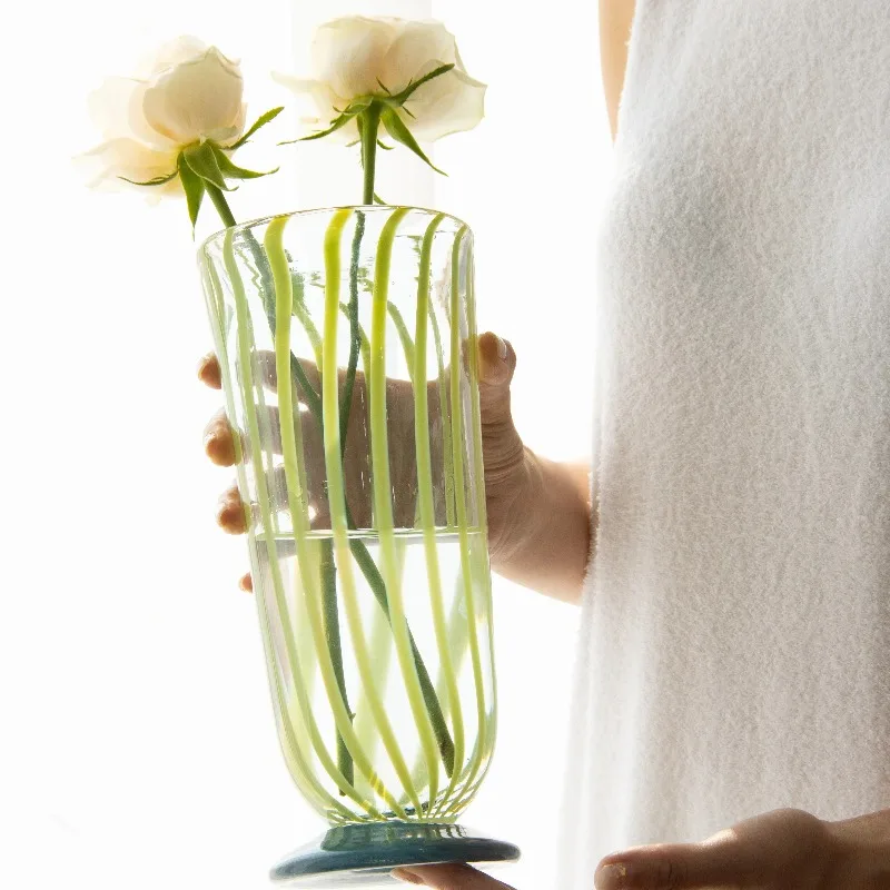Vertical Green Vase Living Room Atmosphere Light Luxury Ornament Entrance В Скандинавском Стиле تحف كبيره للمنزل Jarrones