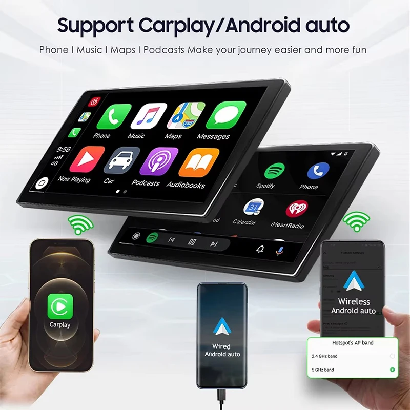4G LTE Android 2Din Car Wireless WiFi Automatic Wireless GPS Navigation Multimedia Video Player for Ford Focus S/C-Max Kuga