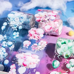 1 roll balloon theme PET stickers DIY collage Decorative paper Scrapbooking Material handmade Diary Album Junk Journal Supplies