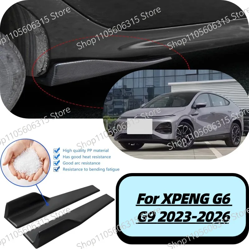 48cm Rear Bumper Splitter Apron Spoiler Side Skirt Extension Lip For XPENG G6 G9 2023-2026 Car Styling Accessories