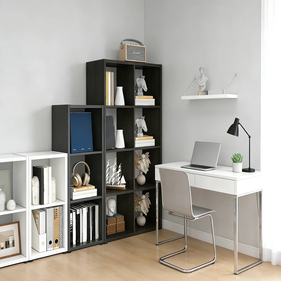 2026 Wooden Thick Frame 2/3 Cube Storage Organizer Shelf with Anti-Tipping Kits + Reversible Open Back Bookcase, Horizontal & Vertical Dual-Use (White, Black, Light Coffee, 11 Inch)