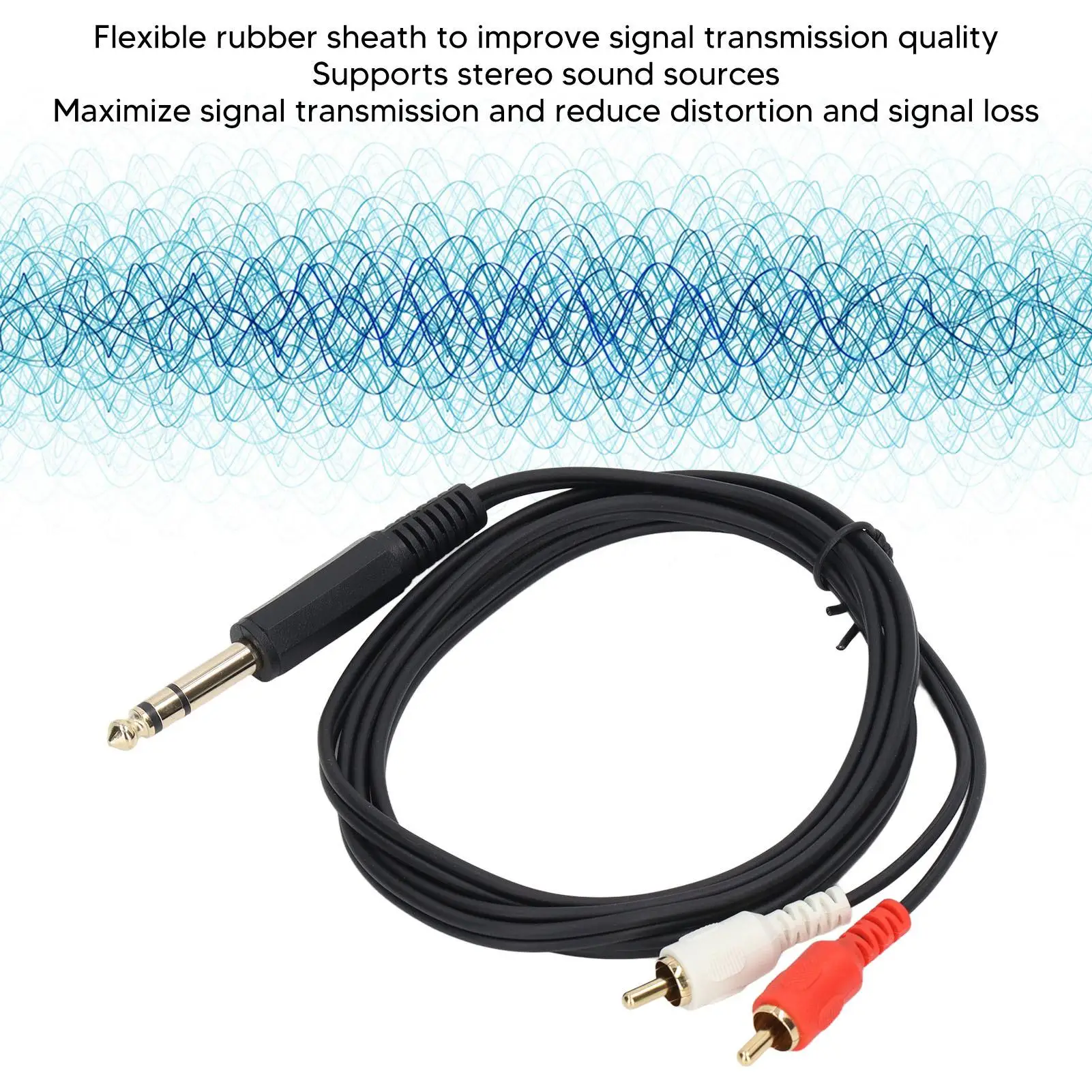 1/4 Inch 6.35mm to Dual RCA Cable - Left Right Channel Audio Connector for speakers