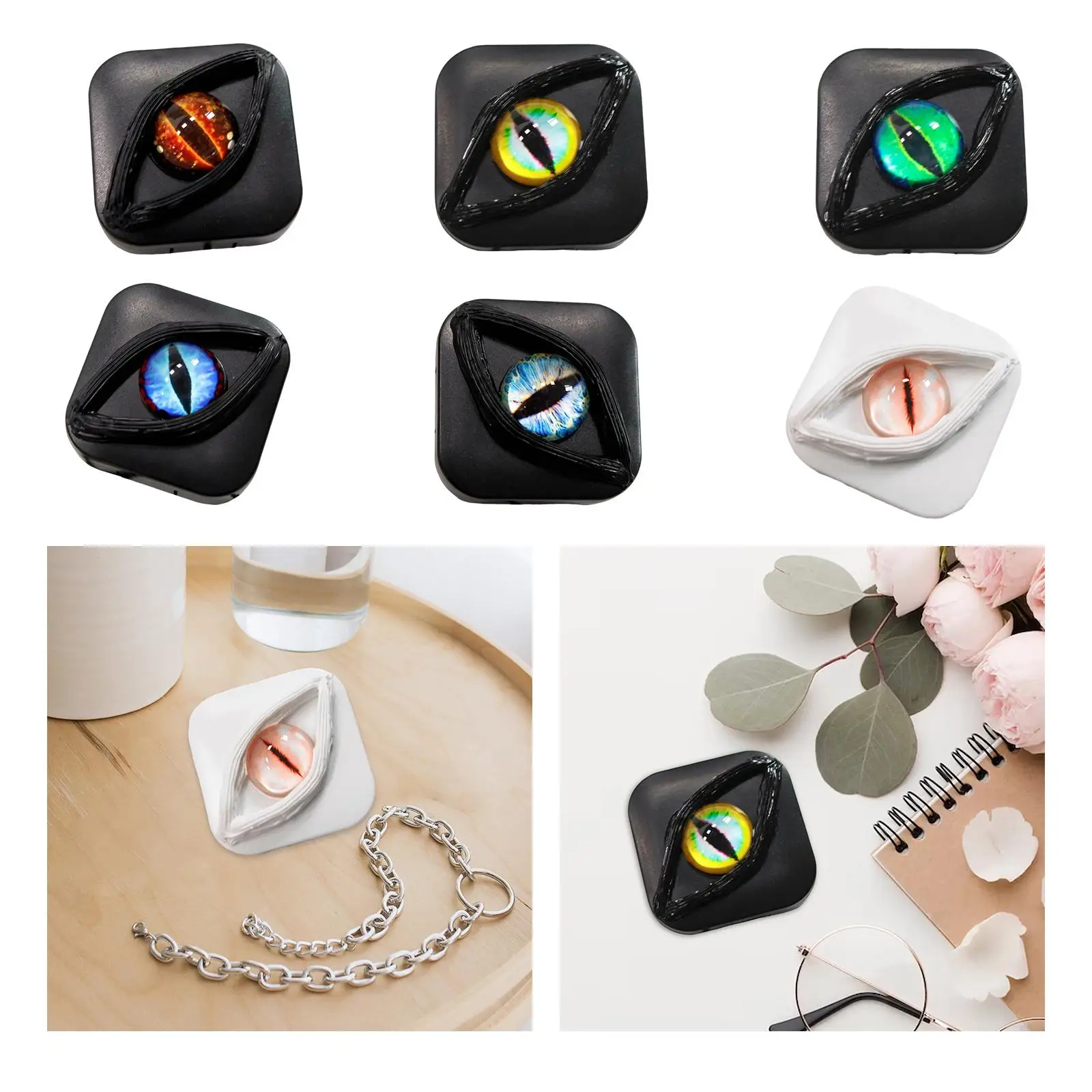 Contact Lens Case Portable Leakproof ABS Plastic Eye Holder Container for Travel Office Daily Use