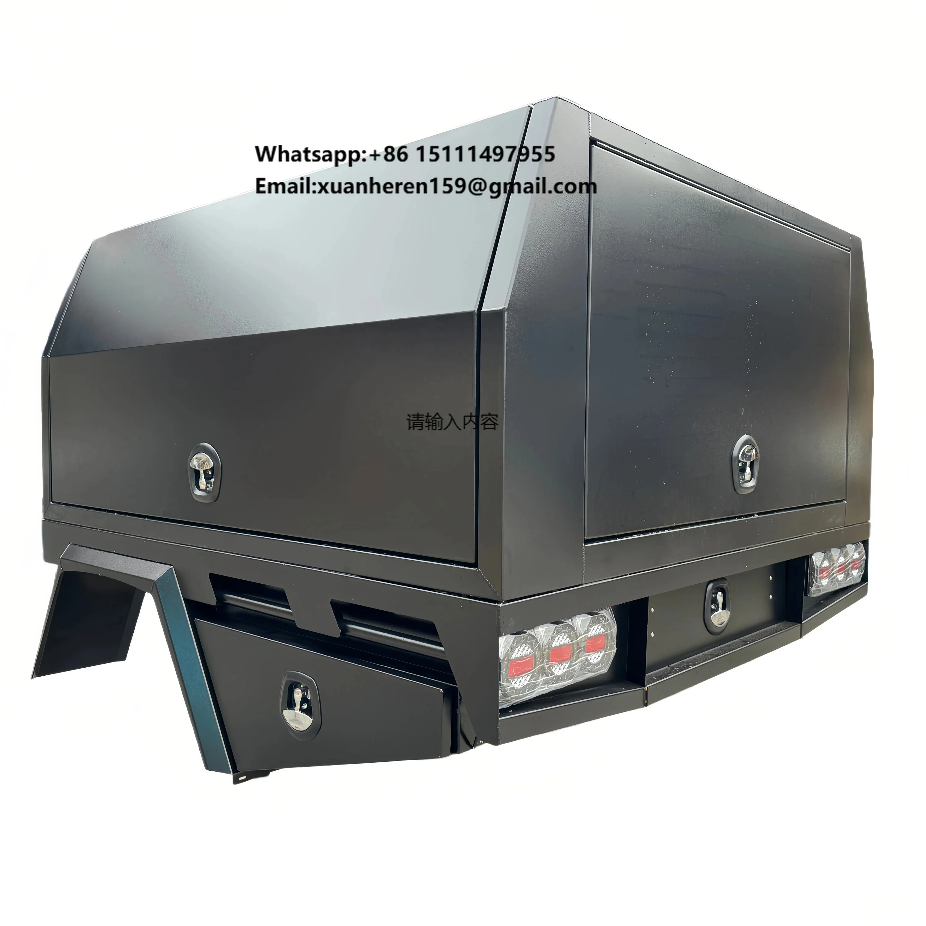 Superior Black Aluminium Alloy Pickup Truck Ute Tray and Canopy Toolbox Storage Ute Box Outdoor Waterproof Dustproof