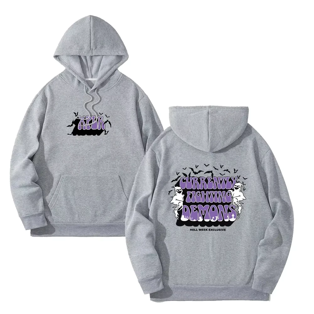 XPLR Sam and Colby's Hell Week Battle Demon HW Halloween Merch men's hoodie pattern print comfortable sweatshirt