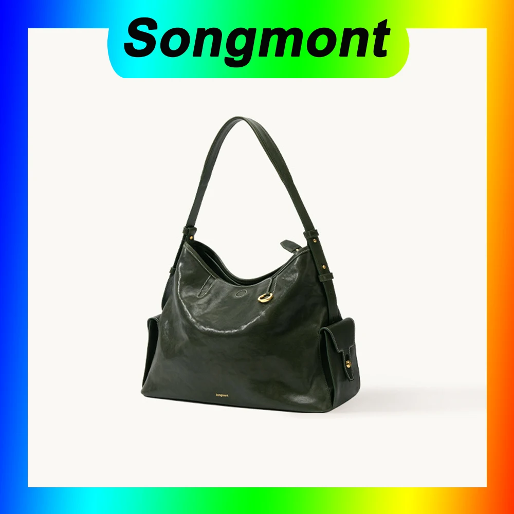 

Songmont shoulder hobo bag vegetable tanned cowhide crossbody soft