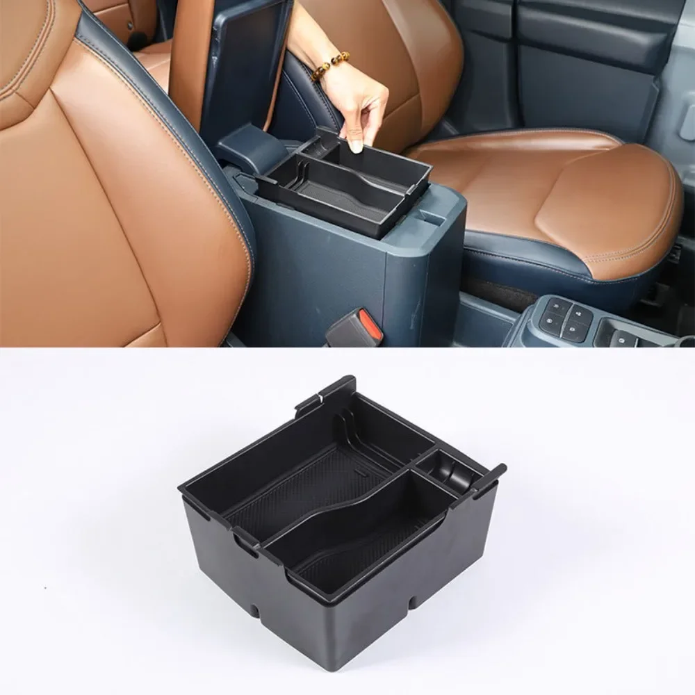 Car Center Console Armrest Storage Box For Ford Maverick 2022 Organizer Tray Compatible with ABS Interior Accessories