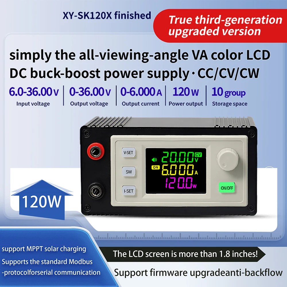 SK60X SK120X DC Buck Boost Converter CNC Adjustable Regulated Power Supply Constant Voltage Current Solar Charge Module