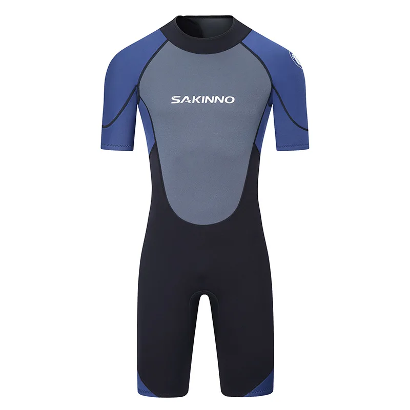 2-3MM Neoprene Wetsuit Man Shorty One-piece Warm Cold-proof Short-sleeved Diving Suit Swimming Surfsuit Snorkeling Swimwear