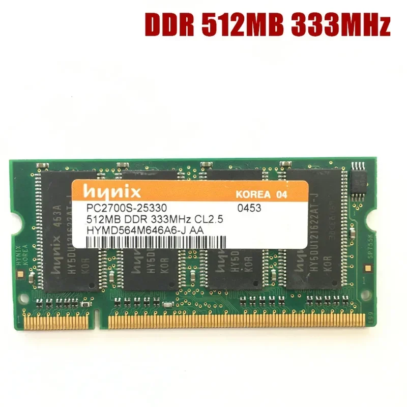 Hynix Chipset DDR DDR1 512MB 333MHz PC-2700S Notebook Memory Laptop RAM SODIMM 333 for Intel for Amd PC2700S