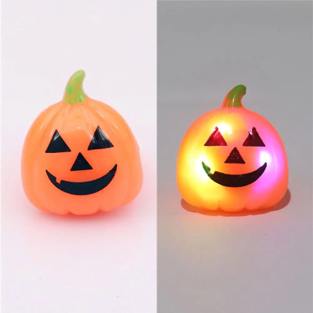 Dimmer Antistress Party Pumpkin Bat Korean Style Finger Rings Halloween Party Jewelry Female Halloween Rings LED Glowing Light