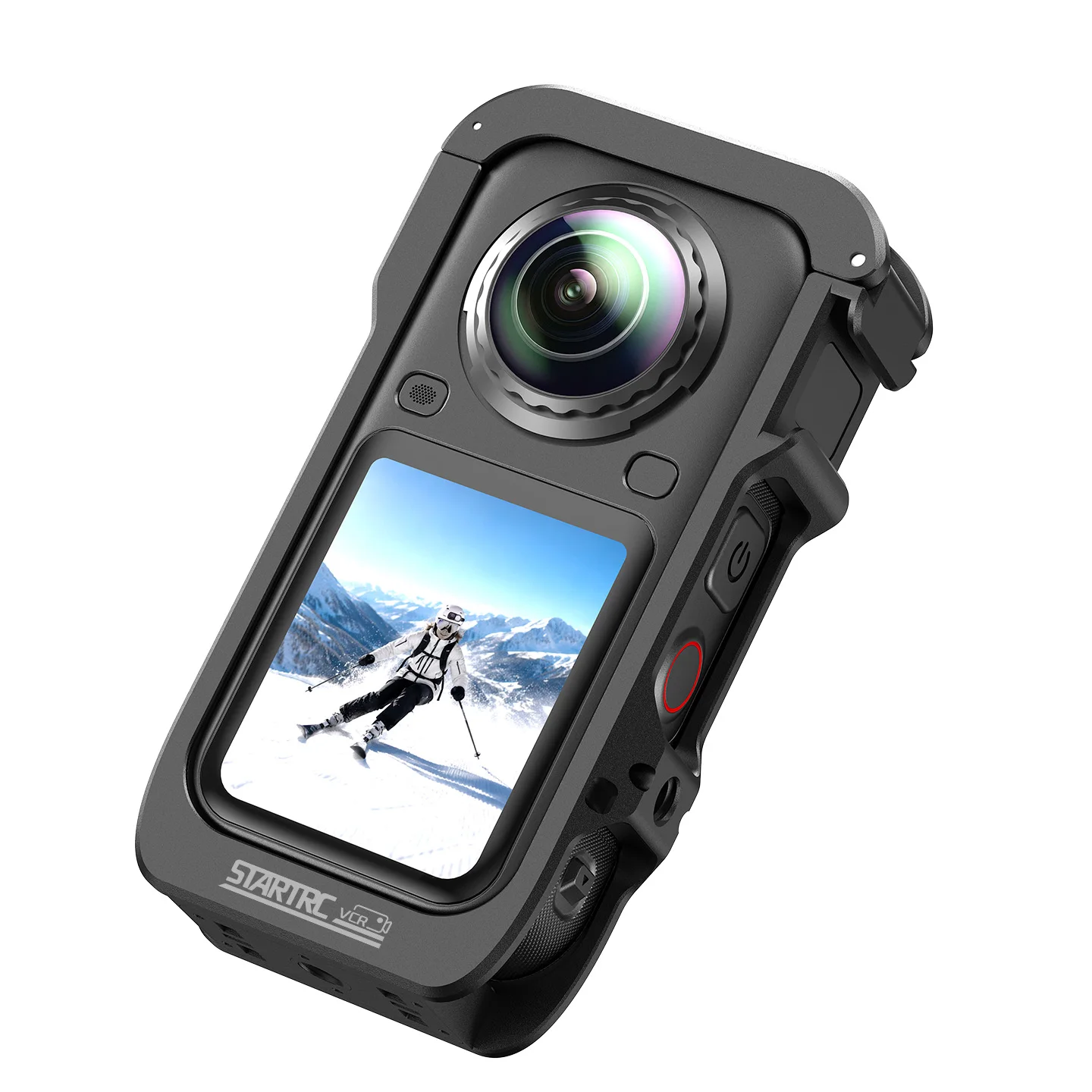 Metal Frame for Insta360 X6 Camera Rabbit Cage 48g Aluminum Alloy Quick Release Protective Housing with Cold Shoe & Dual Lock