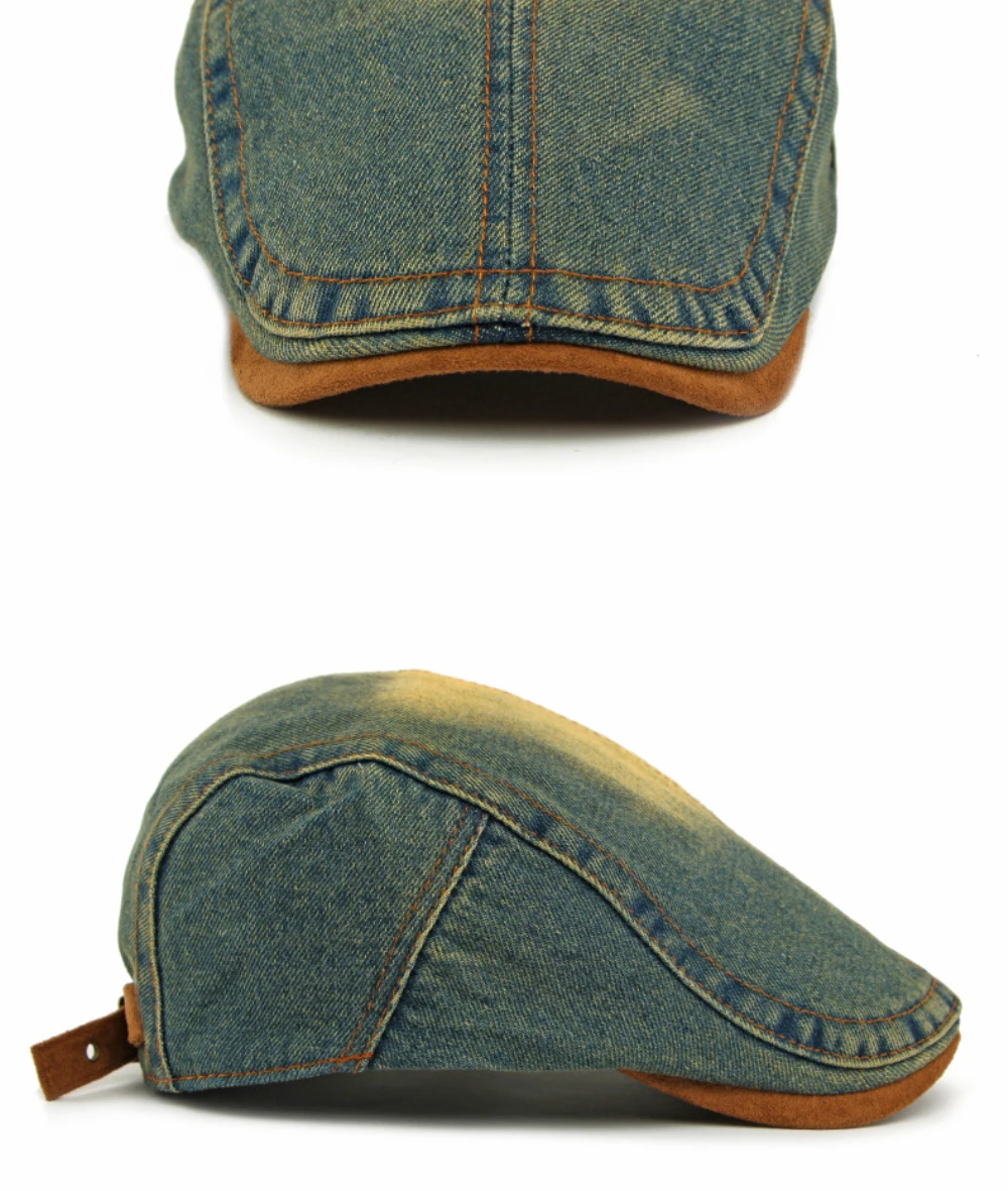HT5042 Baskenmützen für Männer und Frauen Vintage Künstler Maler Baskenmütze Neue Frühling Sommer Herbst Ivy Flachmütze Herren Damen Denim Baskenmütze – Detail 10