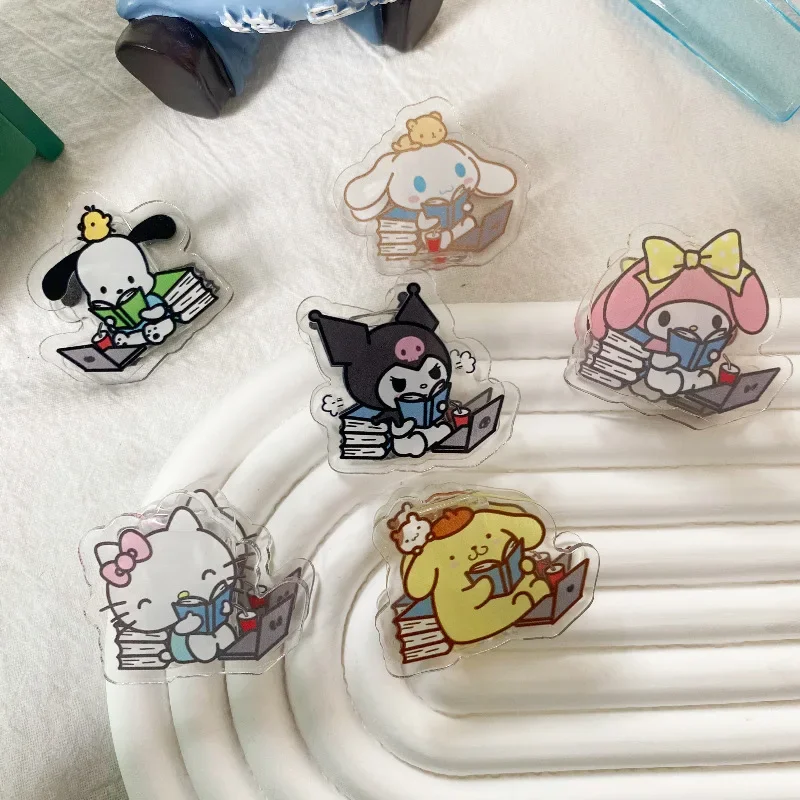 

Sanrio Kawaii Clip HelloKitty MyMelody Kuromi Cinnamoroll Acrylic Anime Cartoon File Organizer PP Clip A Gift for A Classmate