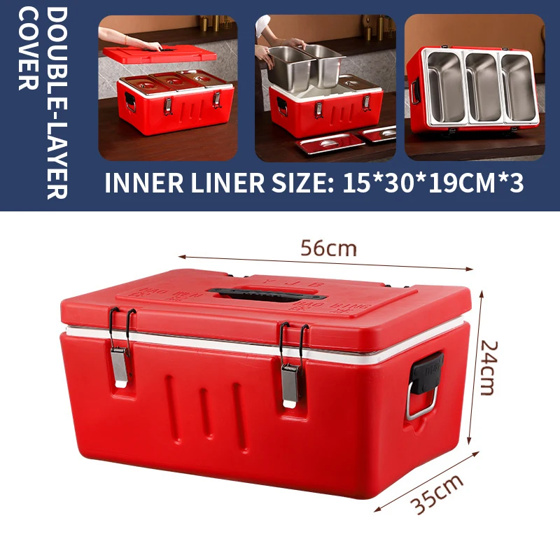 1/2/3/4 خزانات معزولة الغذاء عموم الناقل تكويم المطاعم صندوق ساخن مع مقالي من الفولاذ المقاوم للصدأ جهاز تسخين الطعام لمطعم مقصف