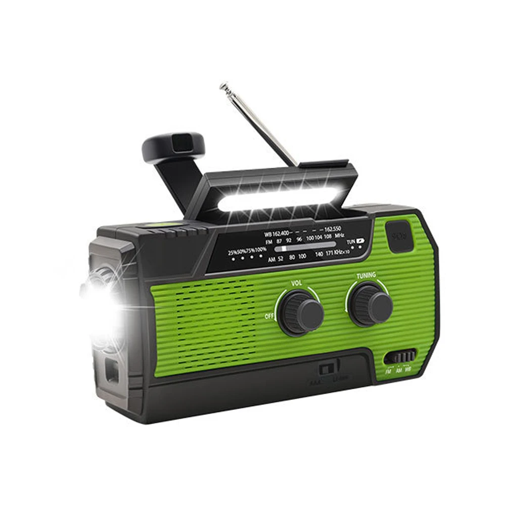 

Multifunctional Solar Hand Crank Radio with LED Flashlight Mobile Power & SOS Alarm for Outdoor Adventures and Emergencies