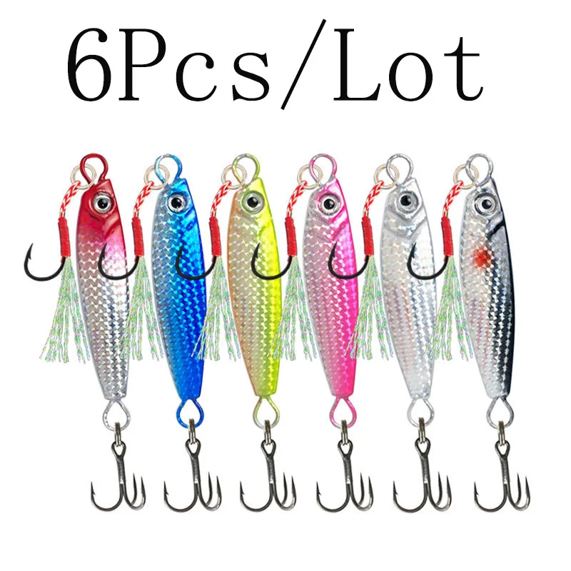 Señuelo de Pesca de carpas, anzuelos de Metal de 6 piezas, 7g, 10g, 15g, 20g, Crankbait, Wobbler