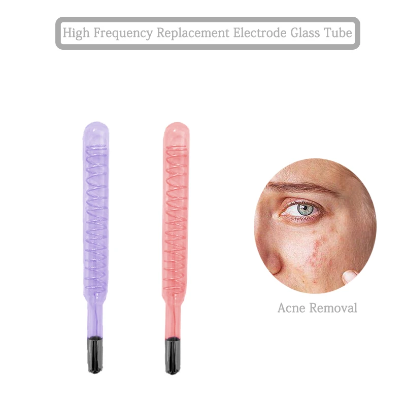 

1pcs High Frequency Facial Electrode Nozzle Attachment Glass Tubes Neon Argon Blue light mixing Face Skin Care Tool