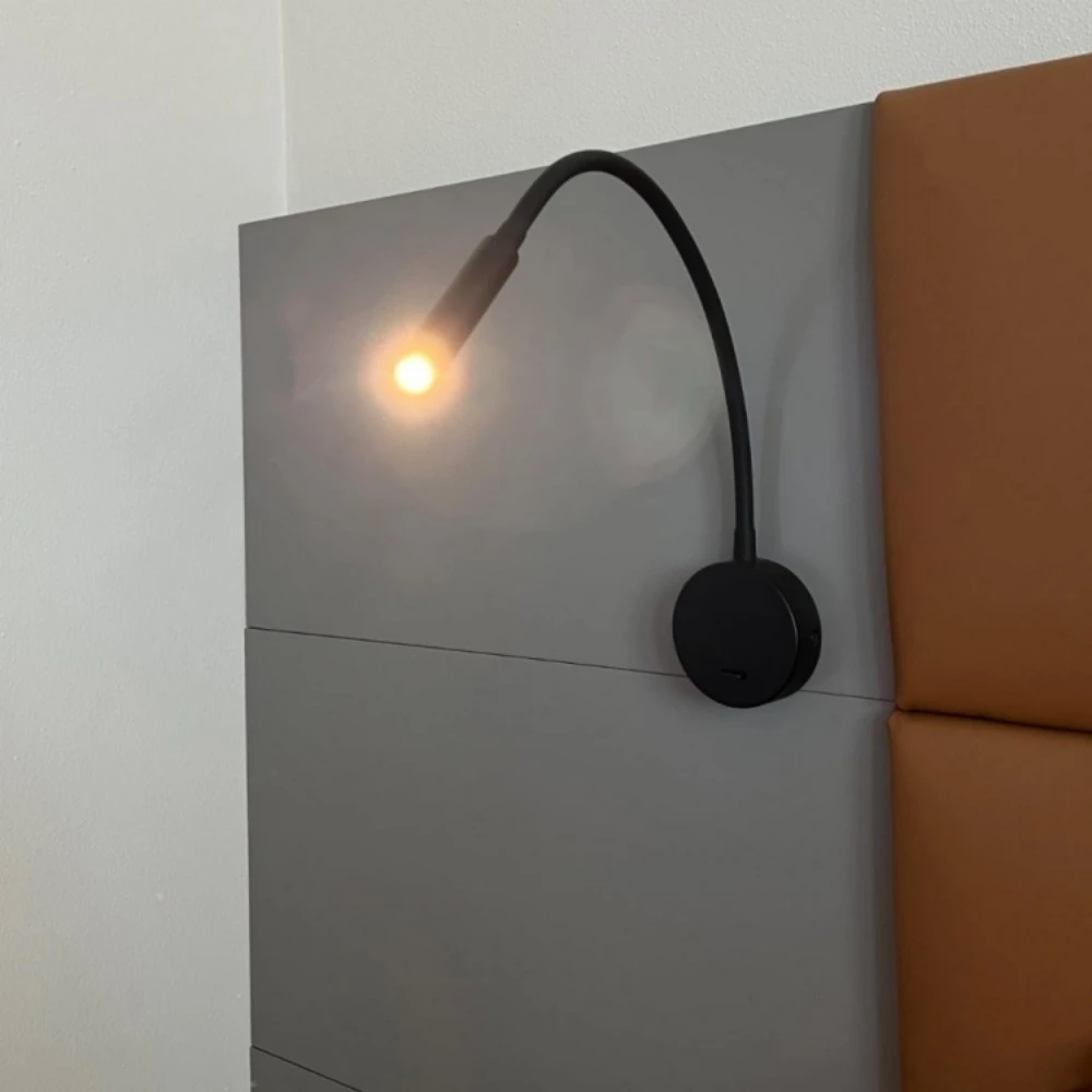 Tokili Flexible Gooseneck Lamp Bedside Switch Reading Light Wall Decor Night Sconces Indirect Luminaire 3W Focus LED AC100-240V