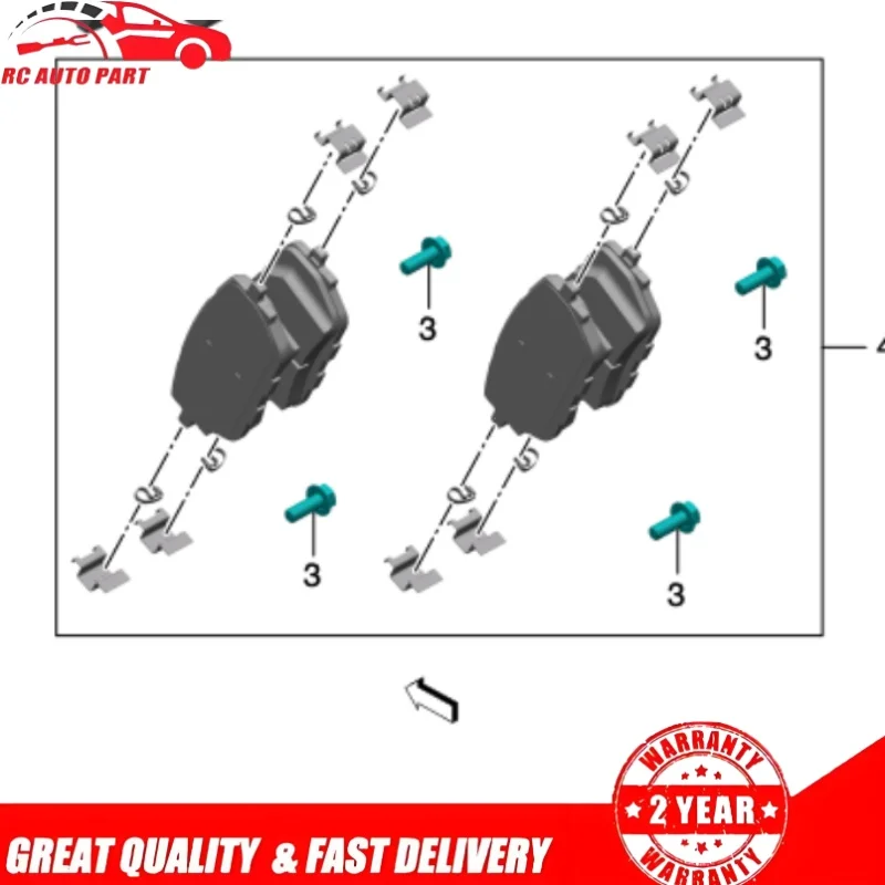 4pcs Front / Rear Brake Pads For NIO ES7 2022-2024 P0245788AA P0245788AA P0321863AA