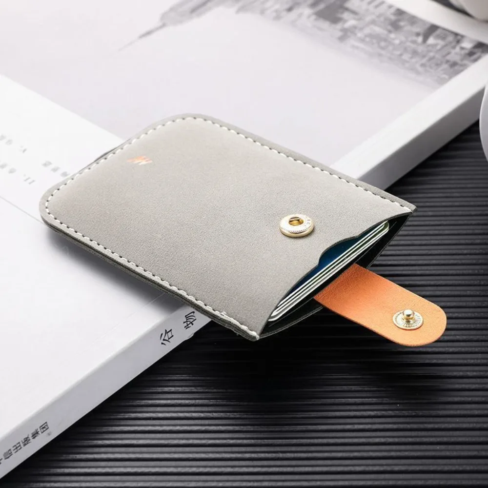 Laminated Concealed Mini Card Wallet RFID Blocking Pull-out Type ID Card Holder PU Leather 4 Card Pockets PU Leather Purses Men