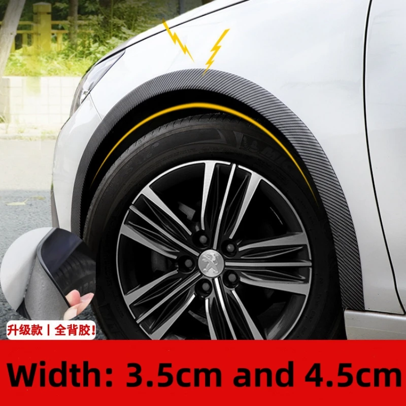 

Universal Black Carbonfiber Wheel Eyebrow Rubber Protector Strip Guard Wheel-arch Trim Arch Extender Decoration Fender Flare Car