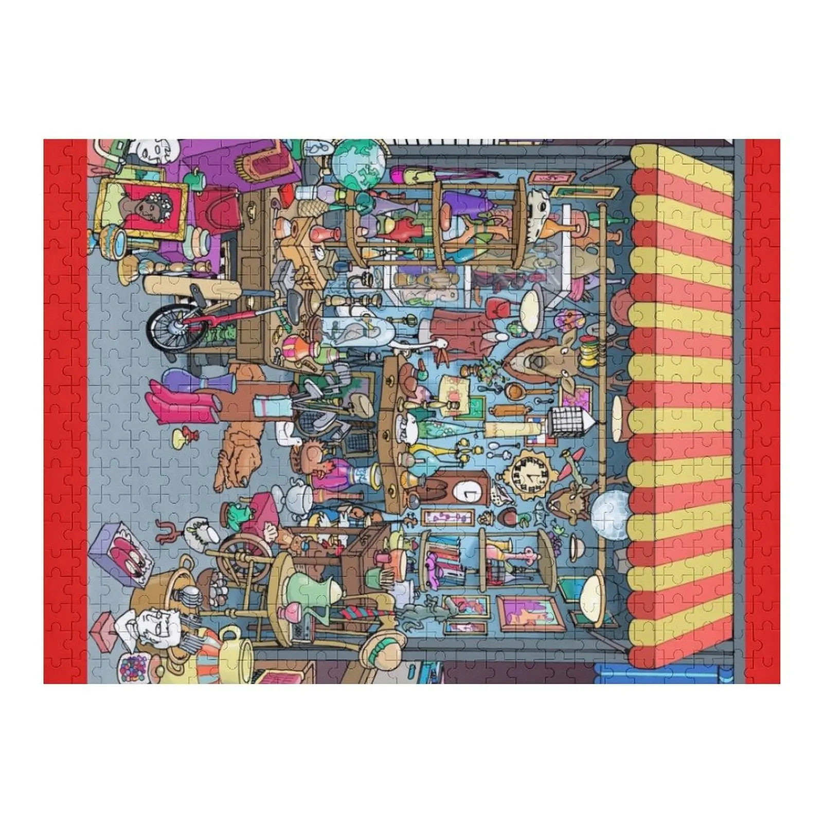 

Пазл Paris Les Puces Flea Market, старинный киоск и персонализированные фото, деревянные композиции для детей, головоломка