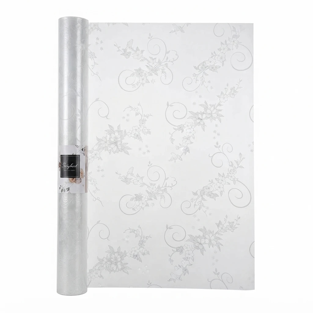 Floral Vine Pattern Privacy Window Film Self-Adhesive Frosted PVC Sticker Anti-UV Anti-Glare Waterproof for Bathroom Decor