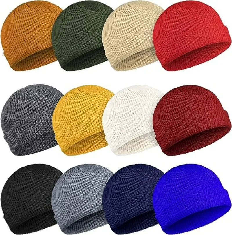 2023 New Knitted Pullover Cap Soft Cotton Dome Warmth Simple Fashion Hip Hop Skullies Hat Men Women Autumn Winter Warm Beanies