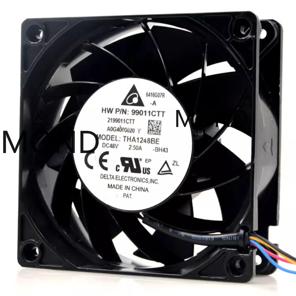 Delta THA1248BE Kipas Pendingin Server Logam Kekerasan Super 48V 2,5A 12CM 12038 Kipas Pendingin Radiator CFM Kecepatan Tinggi Baru Asli