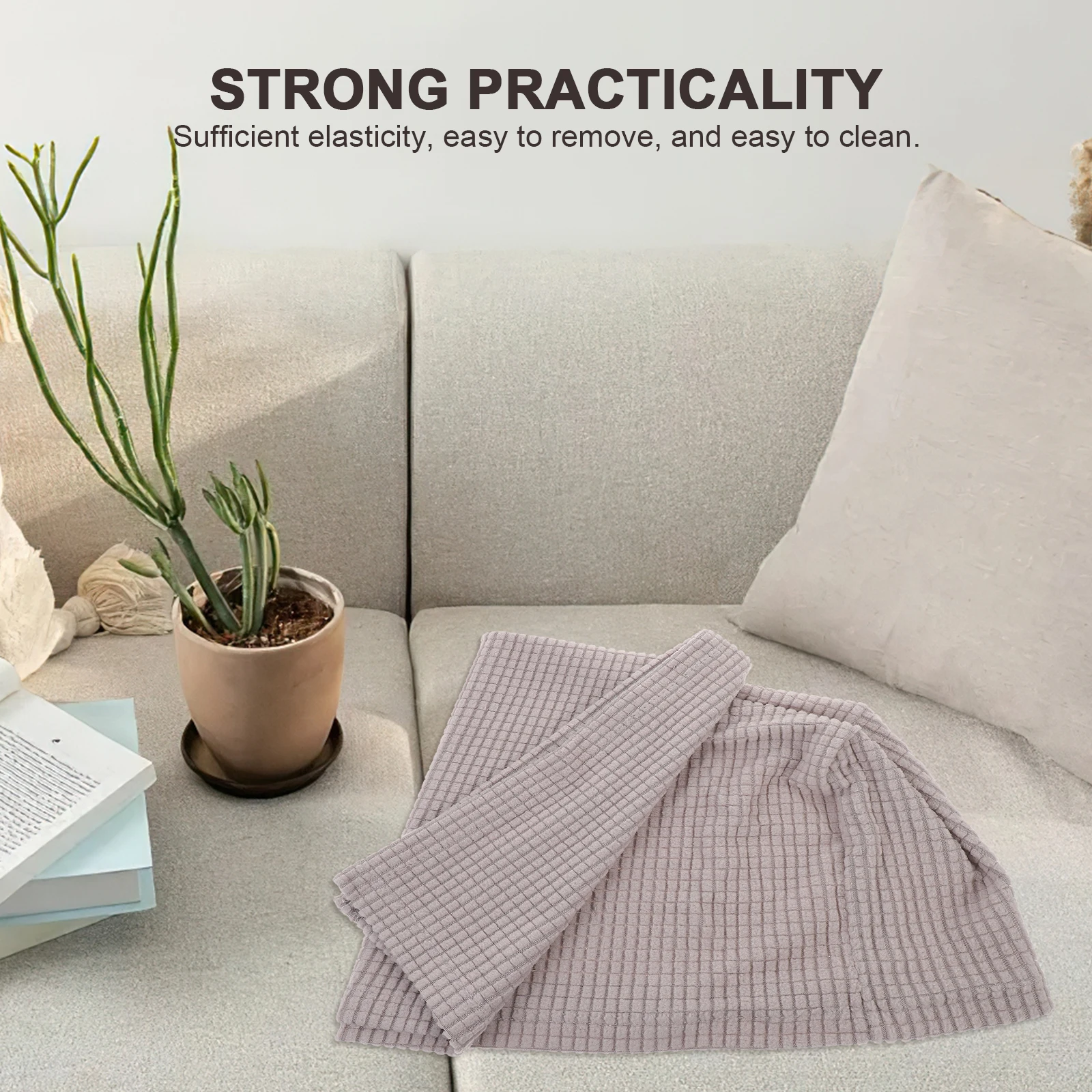 

1Pair Sofa Armrest Protectors Elastic Covers Easy Installation Living Room Bedroom Furniture Protection