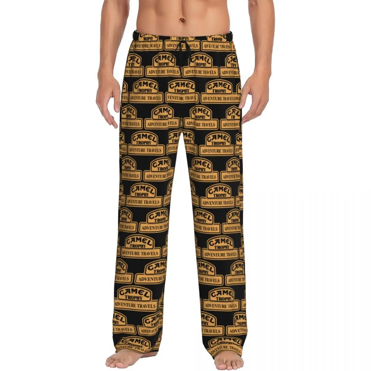 Custom Printed Camel Trophy Pajama Pants Men Sleep Sleepwear Bottoms with Pockets