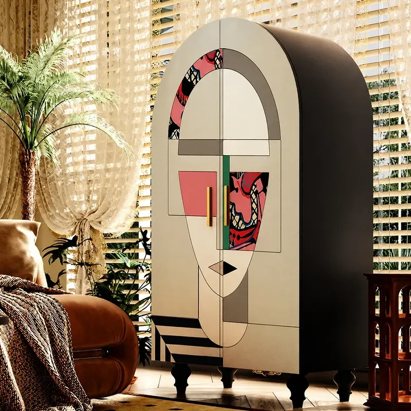 Matisse Cream Style Solid Wood Bedroom Wardrobe Double Door Storage Cabinet Creative Locker for Home Organization